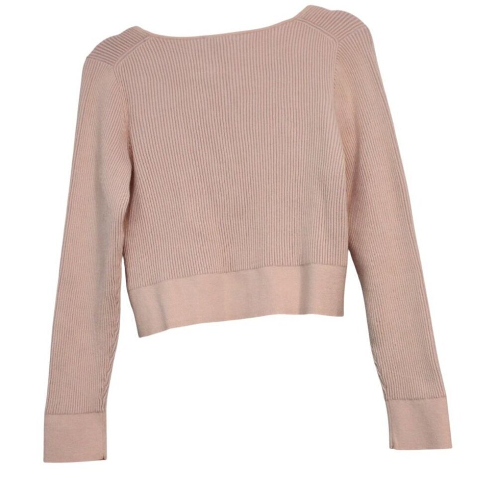 NWT J Crew Cropped Cardigan Sweater Large Ribbed Knit Low Cut Scoop Neck Preppy - Picture 7 of 11